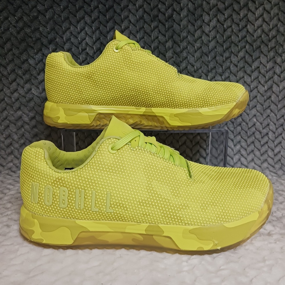 Nobull SuperFabric Trainer Men's CrossFit Shoes Neon Yellow Camo Sz 8 Womens 9.5